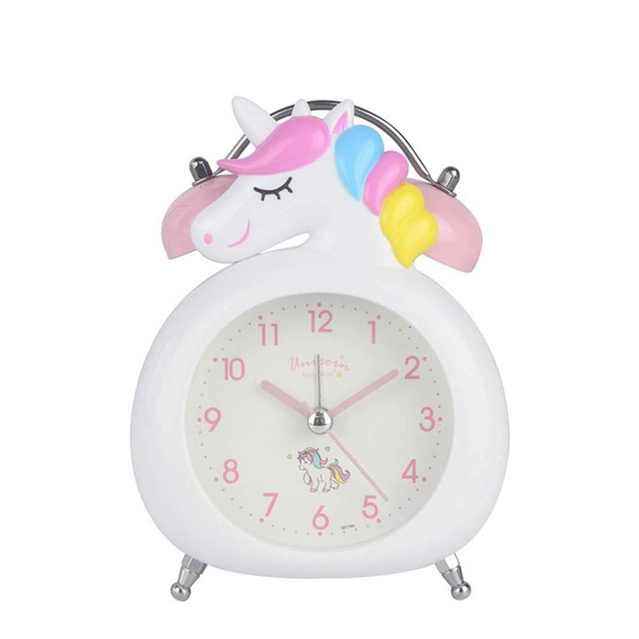 Dekoratív ébresztőóra egyedi designnal, Jormftte, éjszakai fény funkcióval, csendes, gyermekeknek, kis méret