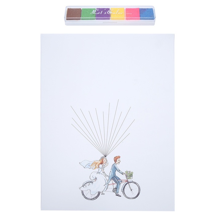 Ujjlenyomat vendégkönyv, Jormftte, esküvői dekoráció, 30x45cm