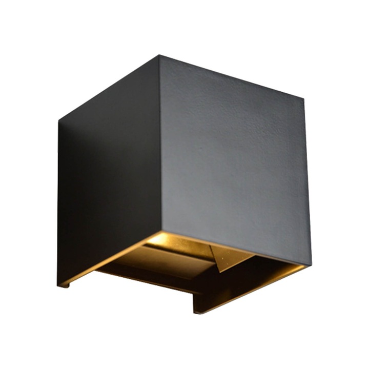 Jormftte LED fali lámpa, 6W, fekete, modern design, egyenletes megvilágítás, beltéri és kültéri használatra