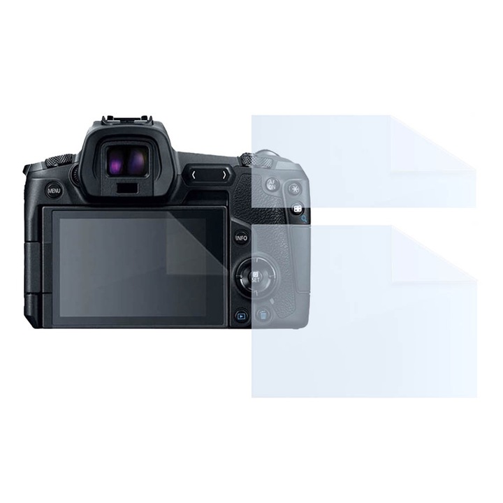 Fóliakészlet Canon EOS R-hez, FONIX LENS DEFENSE, 1 film a képernyőhöz és 1 fólia a vezérlőpulthoz, ütésálló, karcmentes, regenerálható, tartós, időjárásálló, átlátszó