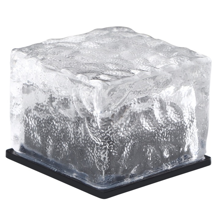 Lampa de gradina solara Cozevdnt, caramida LED, alb cald, 70x70x55mm