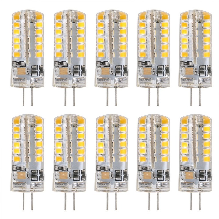 Комплект от 10 LED G4 220V 4W топли лампи 48 светодиода, KkvoGmle