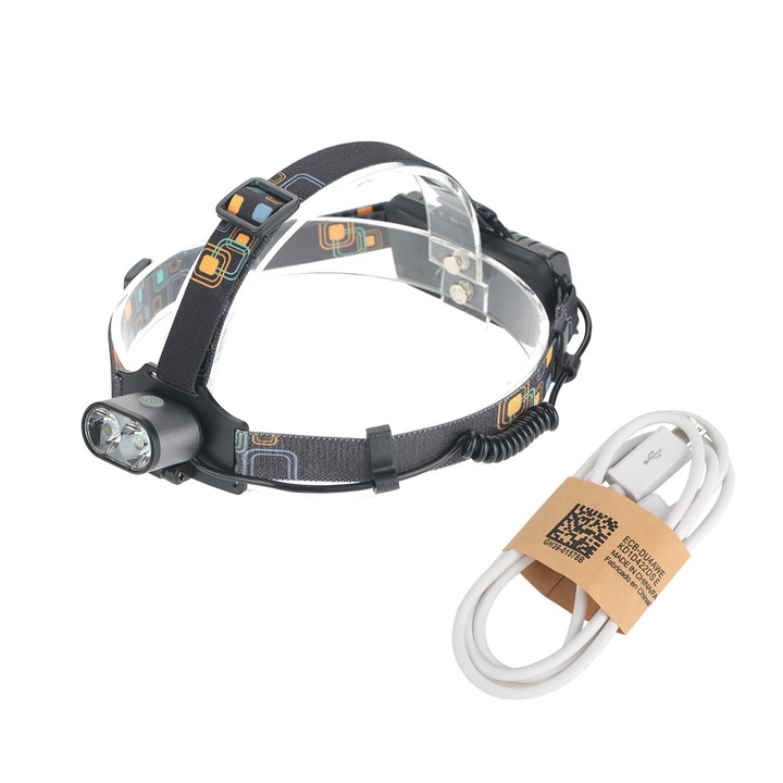 Lanterna Jormftte T6 LED, 3 mód, vízálló, túrázáshoz, kempingezéshez, fekete színű