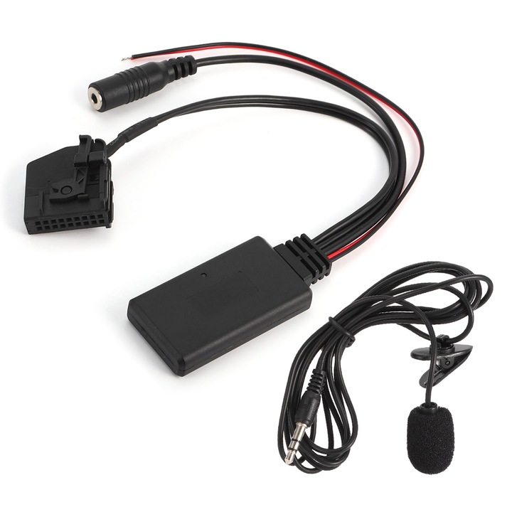 Адаптер Bluetooth AUX 18Pin с микрофон за Mercedes Benz Comand 2.0, Enforose, ABS, 150 см
