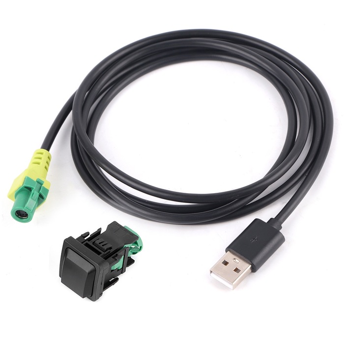 Adaptor audio USB Enforose, 144cm, pentru sistem CD auto, cablu din cauciuc