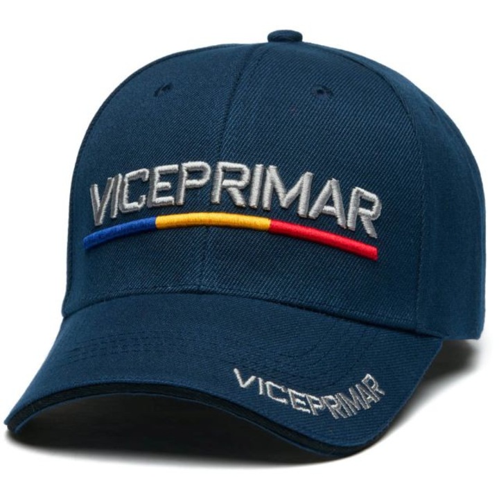 Sapca Viceprimar, Barbati, Broderie 3D, Bleumarin cu broderie gri silver, Marime reglabila