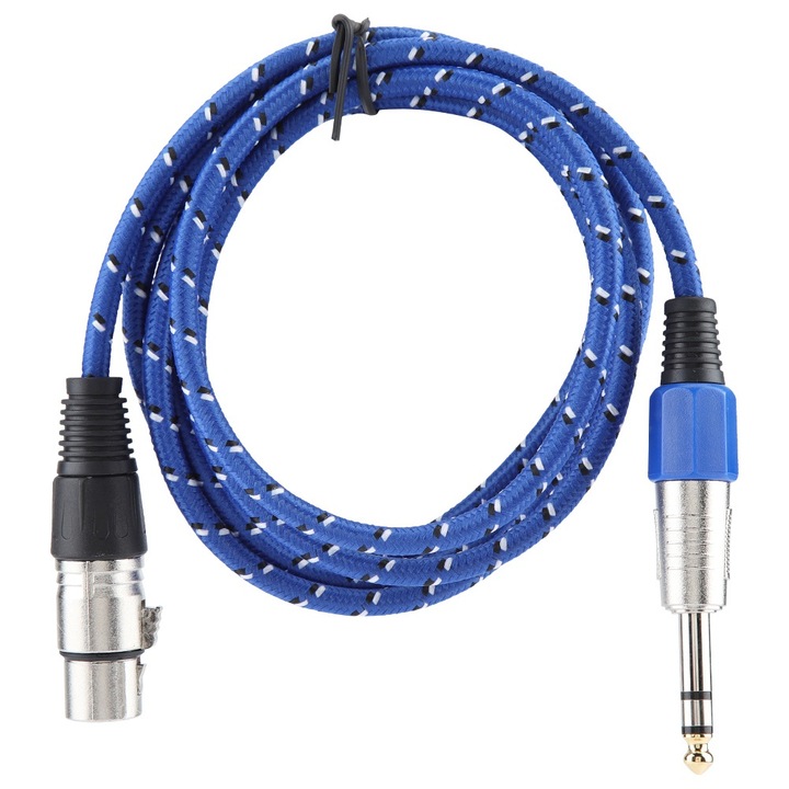 Autós audio összekötő kábel, 6,35 mm, KkvoGmle, 1,8 m, védett, kék