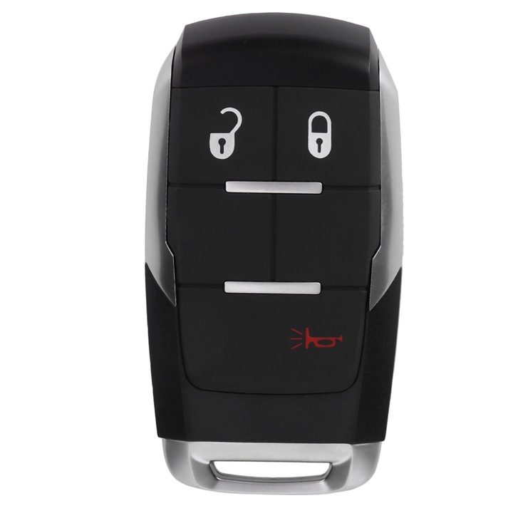 GQ4-76T okos autókulcs, 2+1 gomb, fekete, Dodge RAM 2500 3500 4500 5500, 2019-2020