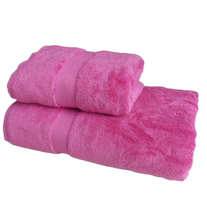 Prémium Super Fluffy törölközőkészlet 650g/m2, Doboz ablakkal, 2 db, 100% pamut, rózsaszín