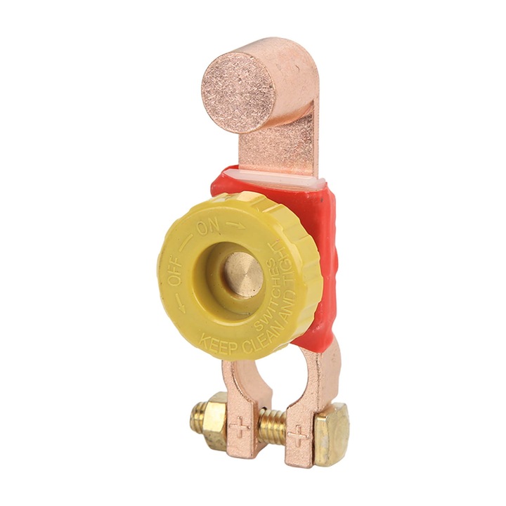 Akkumulátor leválasztó kapcsoló 6V 12V 24V, KkvoGmle, pozitív pólusú csatlakozóval, méretek 19x35x28mm