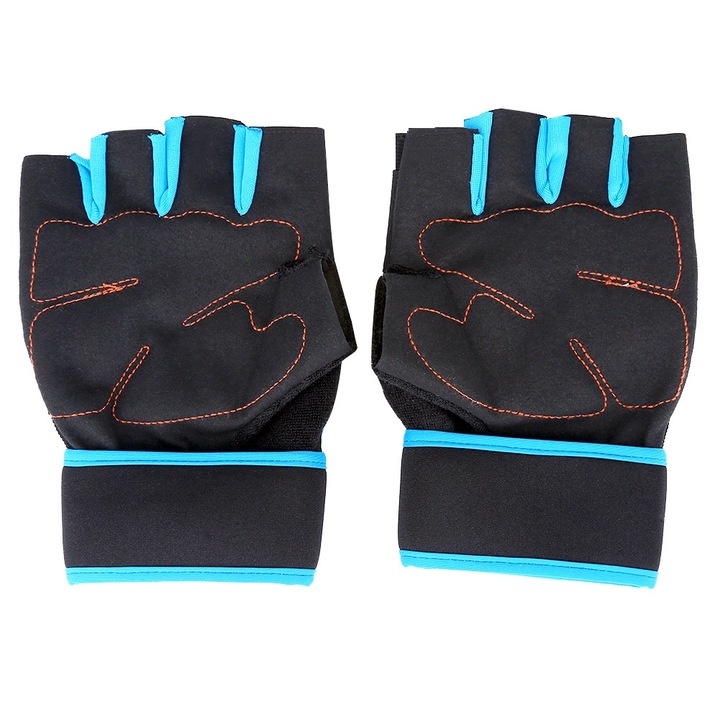 Jormftte sportkesztyű férfiaknak, kerékpározáshoz és súlyemeléshez, kék, 16x11cm, 1 pár