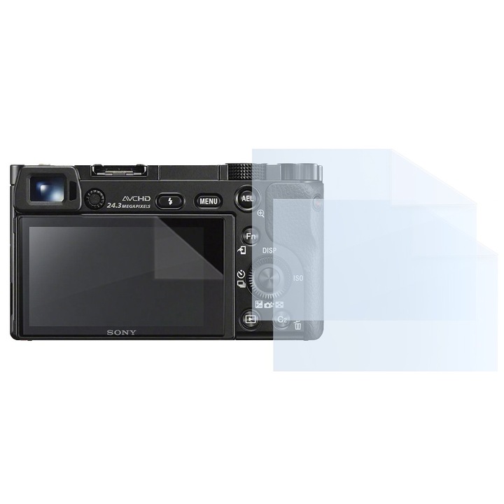 Fóliakészlet Sony A6400-hoz, FONIX LENS DEFENSE, 2 szilikon képernyőfólia, ütésálló, karcmentes, regenerálható, tartós, időjárásálló, átlátszó