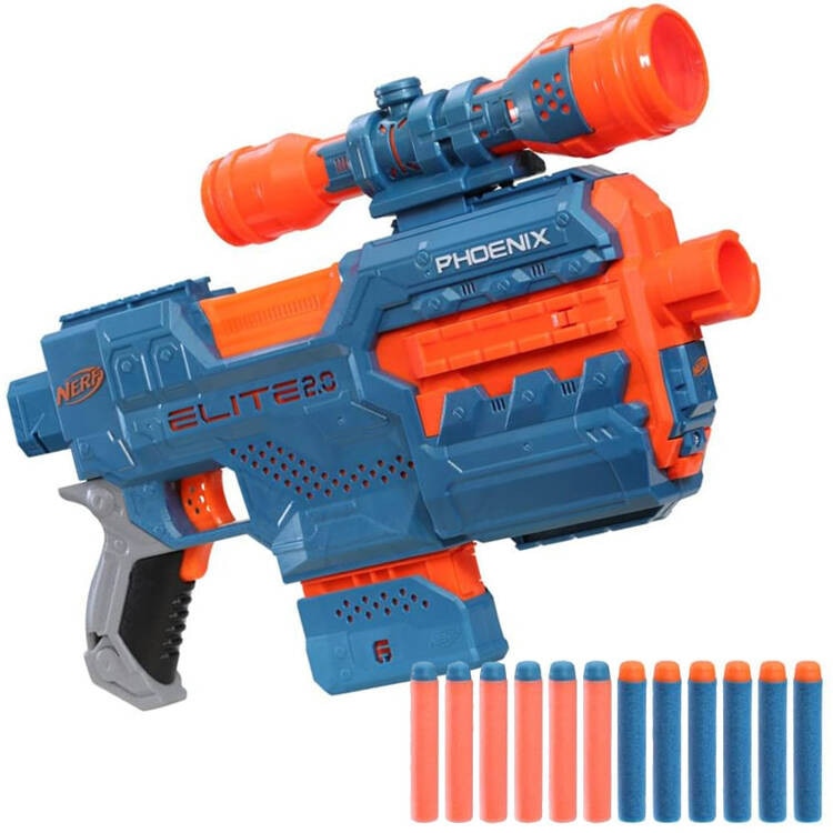 Pistol Nerf Elite 2.0 Phoenix cu 12 cartuse de spuma - eMAG.ro