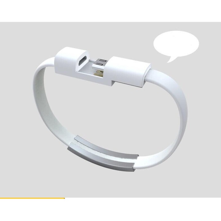 2бр. Преносим кабел за зареждане Fokelyi, Type-C, бял, 3 интерфейса, 28AWG
