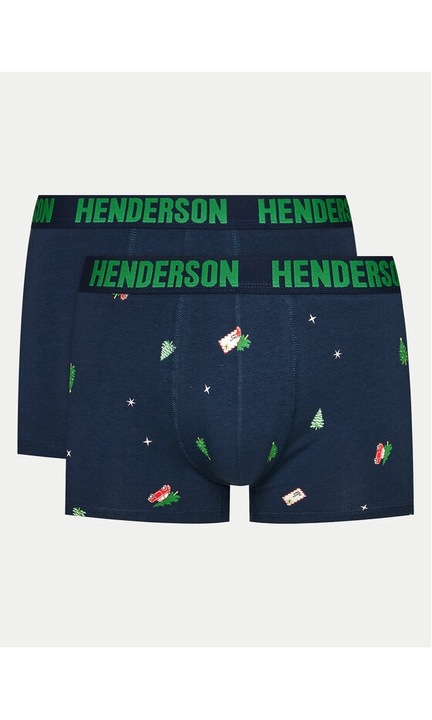Set 2 perechi de boxeri, Henderson, 702433, Albastru, Bumbac