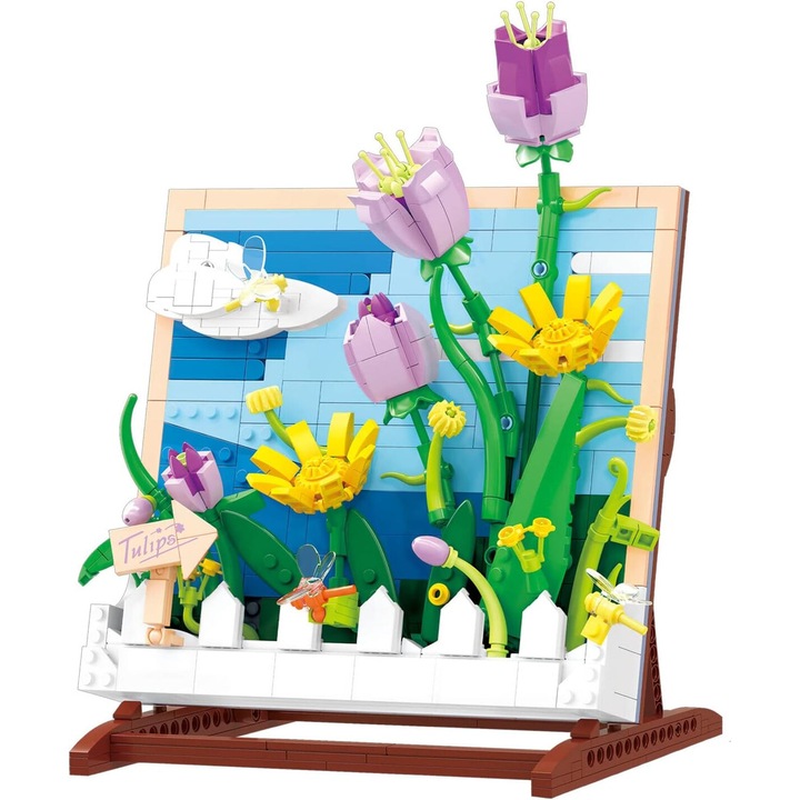 Set de Constructie Flori Artificiale, 542 Piese, Multicolor, 29x22x7cm