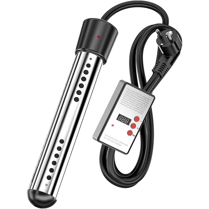 Vízmelegítő úszómedencékhez, Jormftte, 2500W, 220V, időzítő, fekete/ezüst
