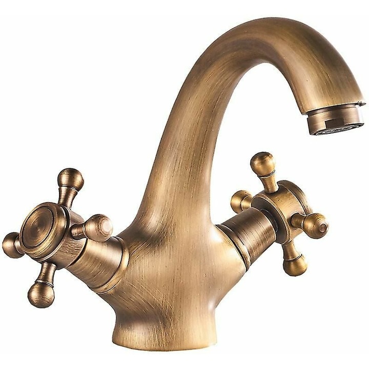 Едноръкохватков санитарен смесител, TNEAYWHE, дизайн с керамична сърцевина, тяло от масивен месинг, въртене на 360°, за кухня и баня