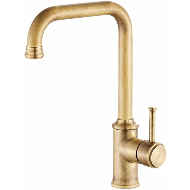 TNEAYWHE szaniter csaptelep, antik sárgaréz, pultra szerelhető, 360°-ban elforgatható, horganyzott felülettel