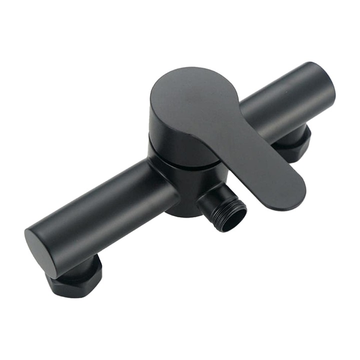 Baterie dus alama, robinet ceramic, levier metalic, negru, set 30x15x10cm