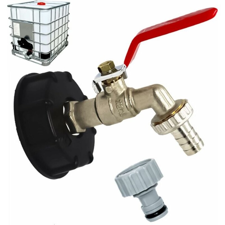 Gyorscsap-adapter 13 mm-es kerti tömlőhöz, egyszerű csatlakoztatás, kompatibilis a legtöbb IBC tárolóval