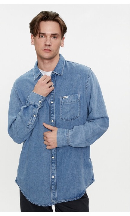 Férfi ing, Wrangler, 594381, kék, Lyocell