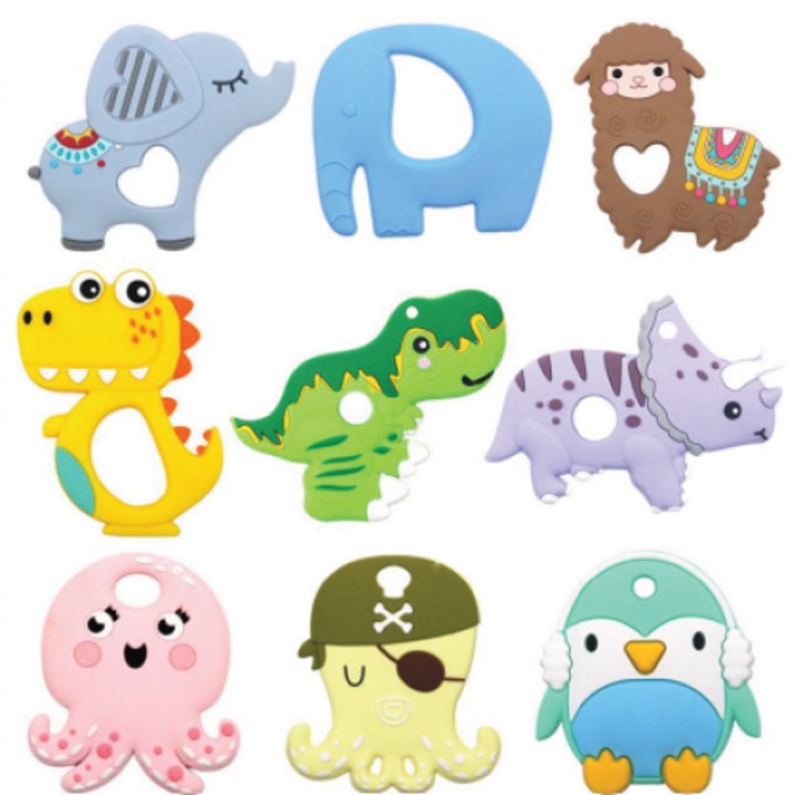9 db-os baba fogzási játék készlet, élelmiszer minőségű szilikon, BPA mentes, többszínű