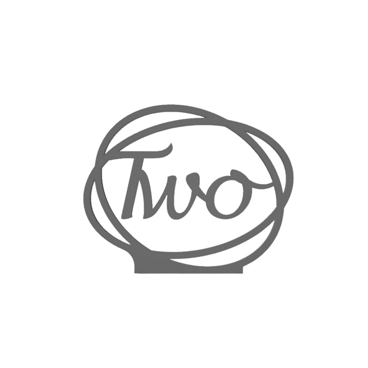 Сватбена украса за маса "ДВЕ", зала за събития 163 Х 202 мм сребро