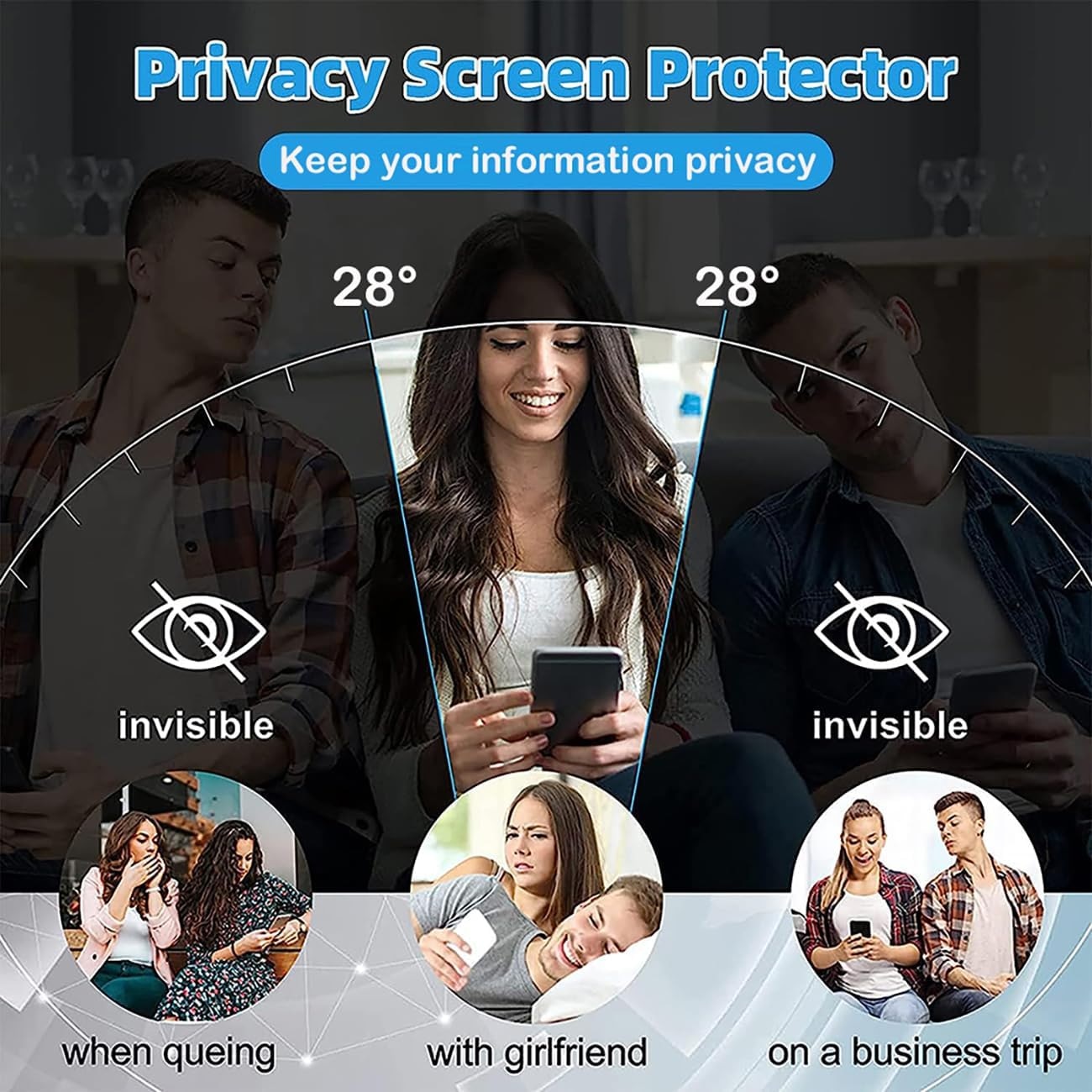 Folie sticla Privacy compatibila cu Nothing Phone 3a, Full Glue, Sticla Securizata, Anti-Spy, Claritate HD, Aplicare Usoara, Negru