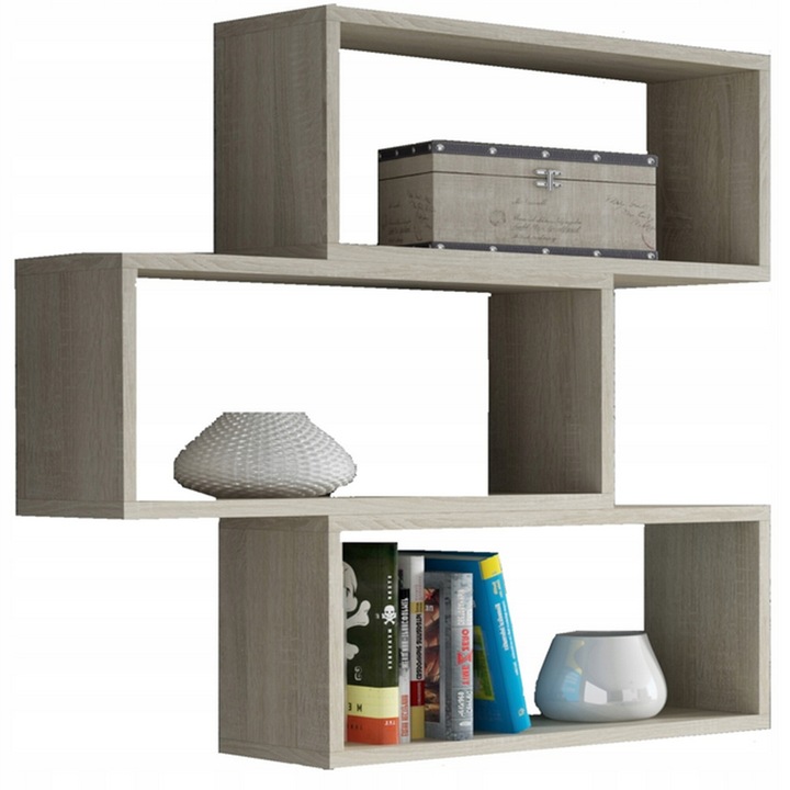 Raft, MATKAM, Adam, 65x21x31 cm, Decorativ si depozitare, Pentru Living/Hol/Dormitor, Suspendat, Clasic, Laminat, PAL, Stejar sonoma