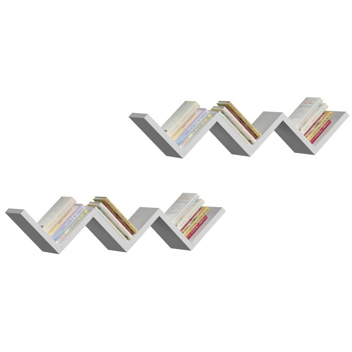 Raft, MATKAM, Orto, 90x21x17 cm, Decorativ si depozitare, Pentru Living/Hol/Dormitor, Suspendat, Clasic, Laminat, PAL, Alb