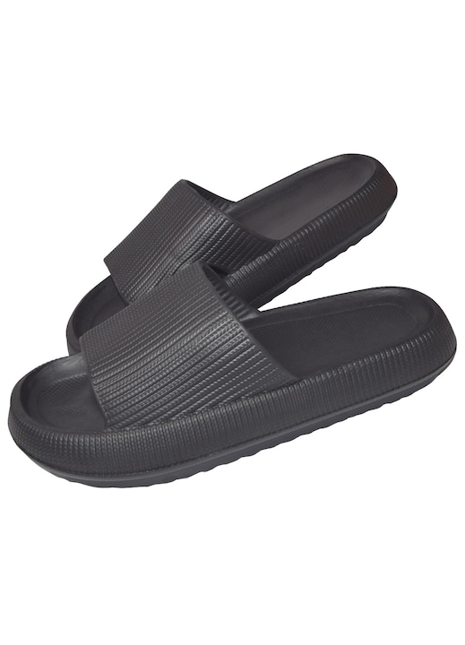 Унисекс чехли HIDARLING Cloud Slides, дебела подметка, ергономичен дизайн, Черен, 40-41