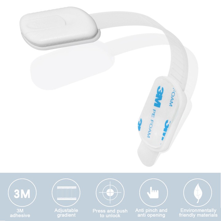 Многофункционална ключалка AMRINUGL с регулируеми ремъци, за хладилници, шкафове, чекмеджета, монтаж без пробиване