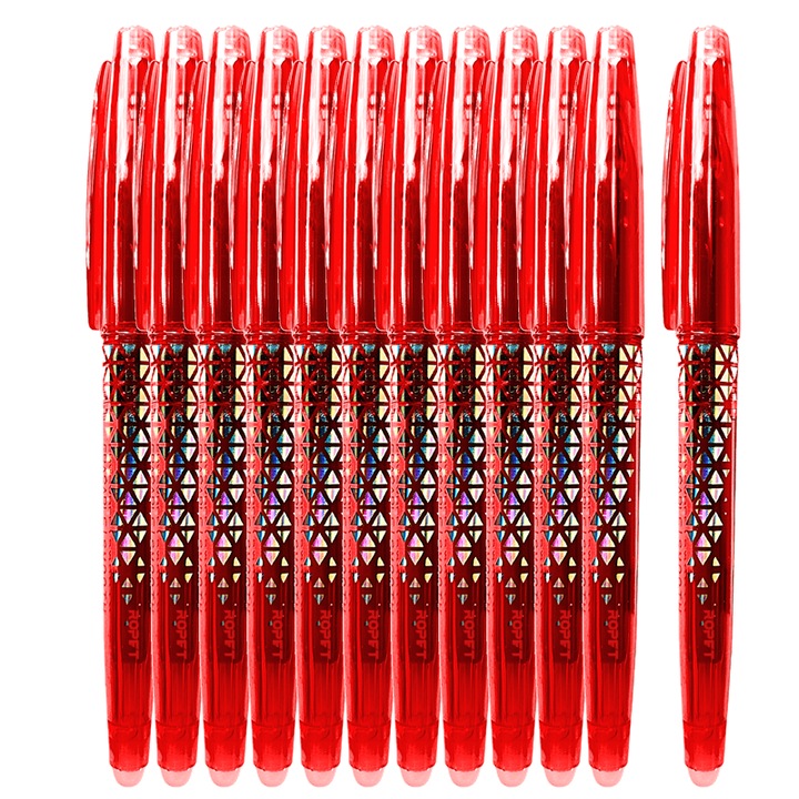 Set Pix cu Radiera 0, 7mm, Roller, 12 bucati, rosu