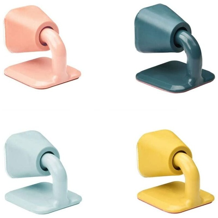 Гумен стопер за врата, 4-частичен стопер за врата е нетоксичен и без мирис, за балконска врата, детска стая, дворна врата, стъклена врата (4 цвята)