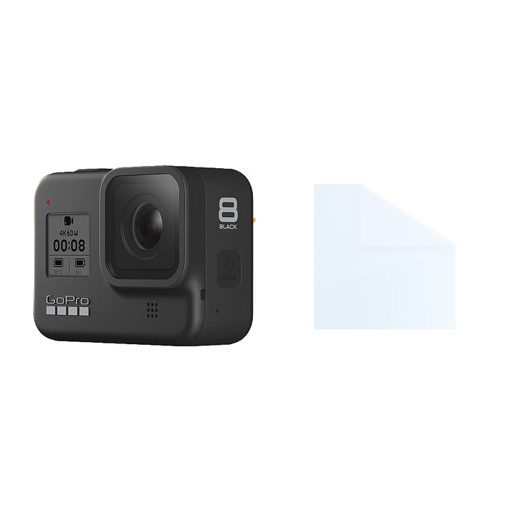 Set folie pentru GoPro Hero 8 Black, FONIX LENS DEFENSE, 1 Folie de Silicon pentru Lentila, Anti-soc, Impotriva zgarieturilor, Regenerabila, Durabila, Rezistenta la intemperii, Transparent