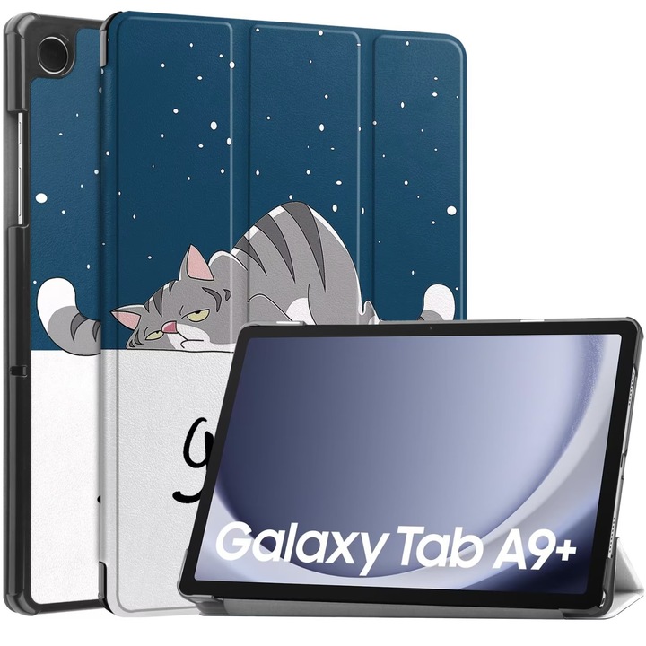 Калъф за Samsung Galaxy Tab A9+ Plus 11 инча UltraSlim тип стойка функция сън/събуждане Aiyando, lazy bones