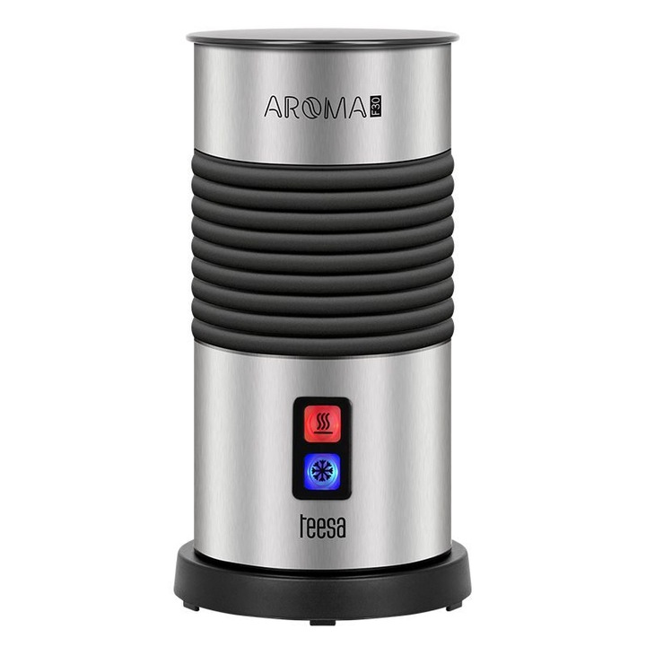 Aparat spuma lapte 2 in 1 pentru cafea tip Milk Frother, 600 ml, 550W, spuma calda/rece latte, cappuccino, macchiato, frappe, Inox