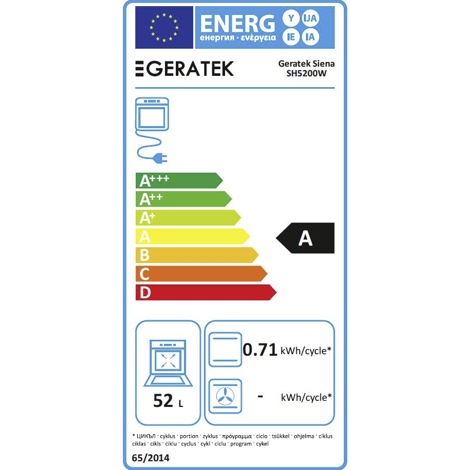 Aragaz cu plita Geratek Siena SH5200W, 50 cm, alb
