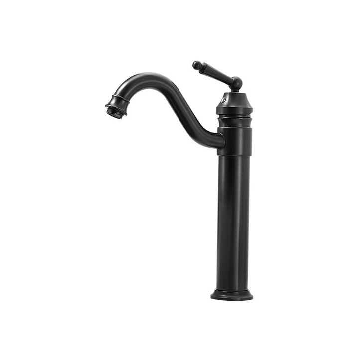 Fürdőszoba csaptelep, fekete, hideg-meleg vízzel, 34x24x6,3cm, szerelőkészlet mellékelve