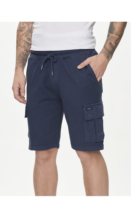 Férfi rövidnadrág, Kevert anyag, 303530563, Pamut, Kék, Tengerészkék, S