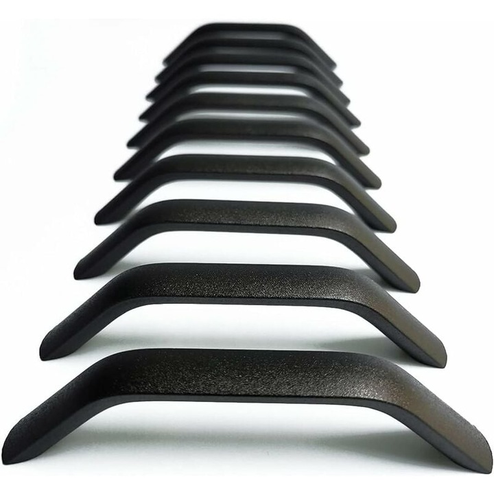 Manere pentru dulapuri, Enforose, finisaj mat negru, constructie din aliaj de aluminiu, set