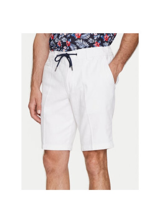 Pantaloni scurti barbati, Bugatti, 758516, Alb, Bumbac, 56 EU