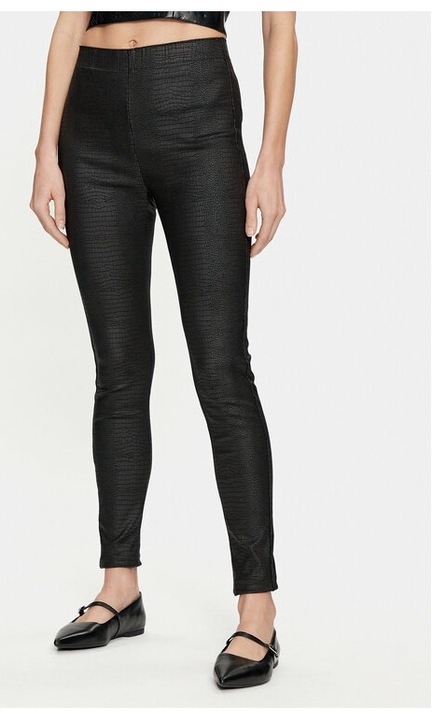 Női nadrág, kaffe, 768228, Fekete, Eco-bőr