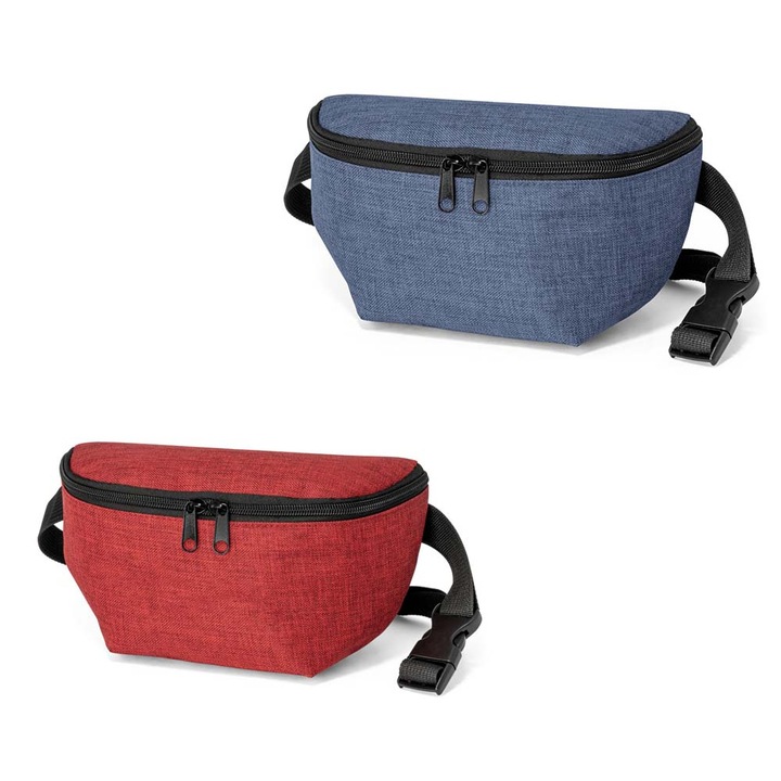 2 db nagy sűrűségű 600D kézitáska készlet, fő rekesszel és hátsó cipzárral, 220 x 120 mm, piros/kék, dalimag