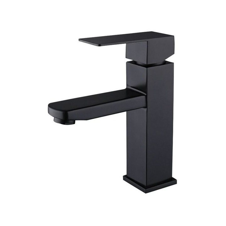 TNEAYWHE egykaros szaniter csaptelep, matt fekete kivitelben, szerelőlappal és bevezető tömlőkkel együtt