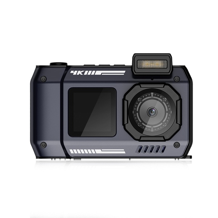 Digitális kamera, vízálló 10 m, 68 megapixel, 4K HD, 18x zoom, elektronikus stabilizátor, 20 effektszűrő, fekete