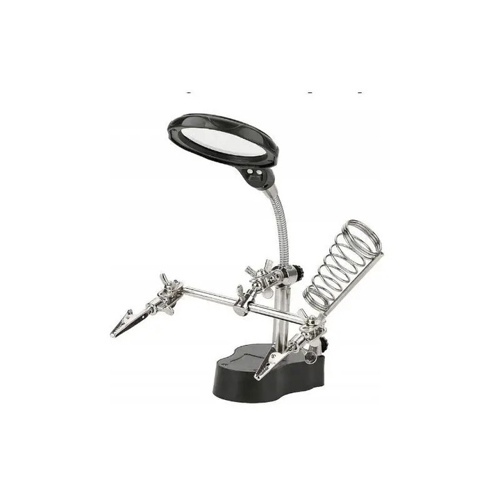 Suport de lipit cu lupa, Kraft&dele, cu led, KD10455