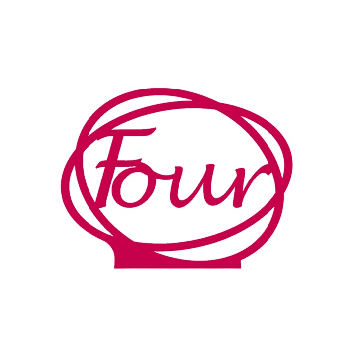 Декорация за сватбена маса, "ЧЕТИРИ", зала за събития, 163 X 202 mm малиново розово