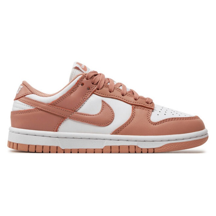 Nike, Pantofi sport din piele Dunk Retro, Alb/Bej